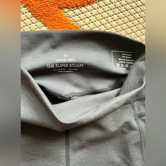 Sweaty Betty Super Sculpt 7/8 Black Leggings 60 cm Size 2 - Picture 3 of 5